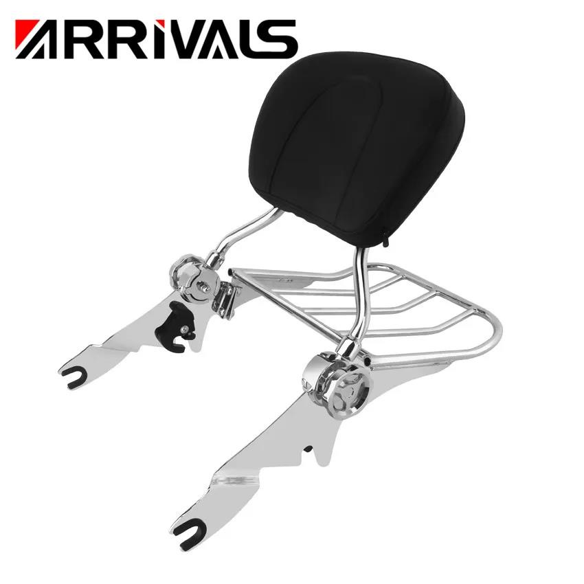 Motorcycle Sissy Bar Backrest Luggage Rack For Harley Touring Road King