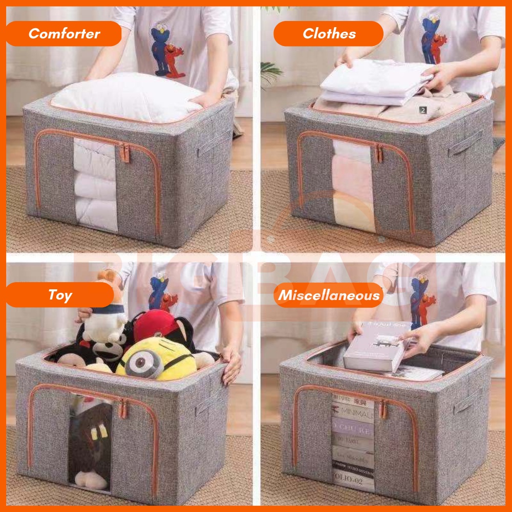 Foldable Clothes Storage Box Steel Frame Clothes Organizer Box ...