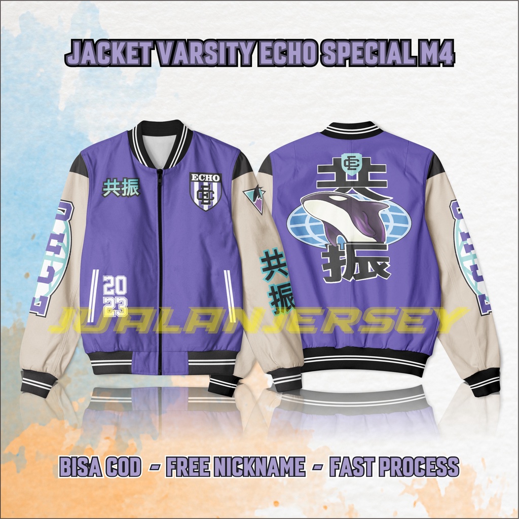 New VARSITY ECHO ESPORT M4 WORLD CHAMPIONSHIP Jacket FREE CUSTOM NICKNAME Shopee Malaysia