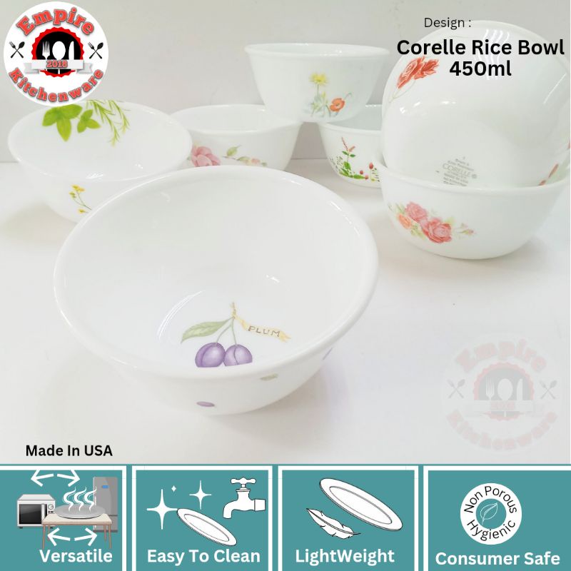 Corelle 450ml rice bowl 100 original corelle made in USA Shopee Malaysia