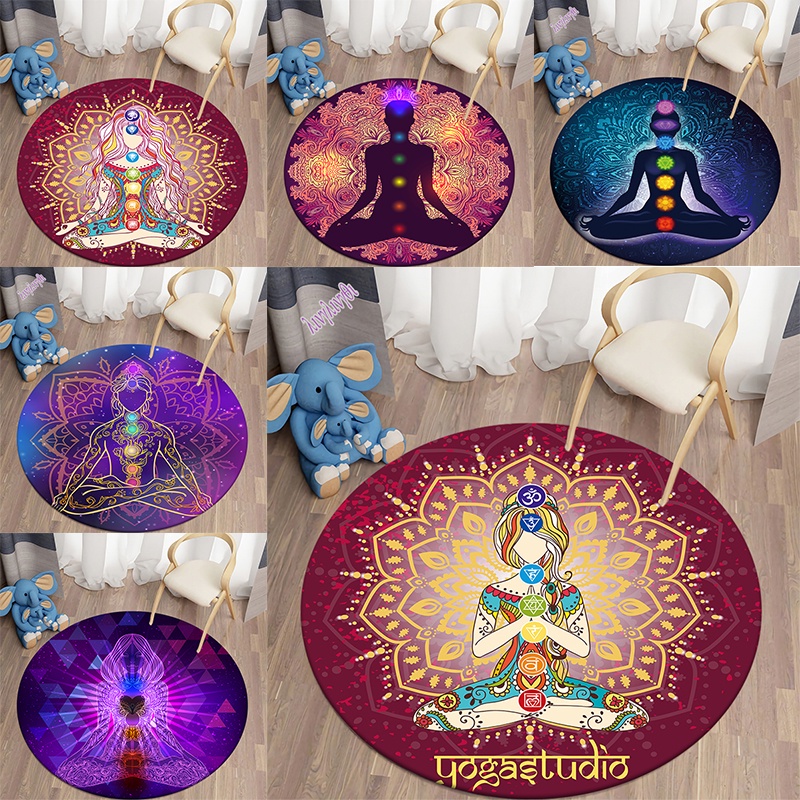 Chakra Round Rugs Living Room Meditation Themes Home Rugs Area Rugs ...