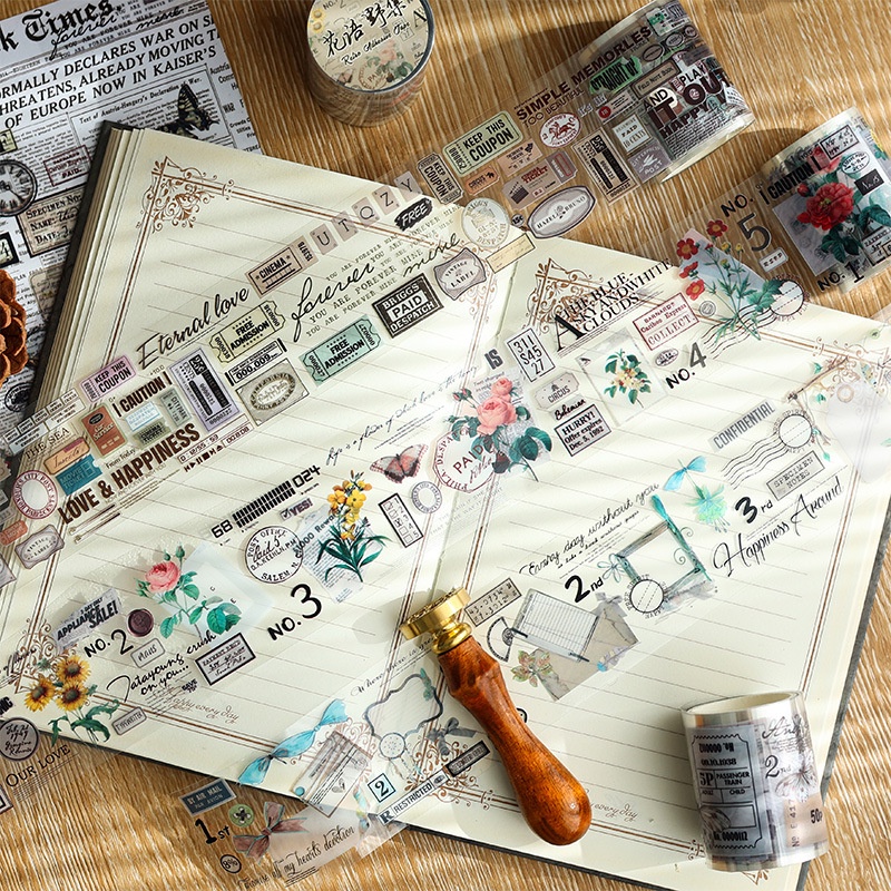 Journamm 5cm*3m Vintage PVC Materials Tape 38cm Cycle DIY Scrapbooking ...