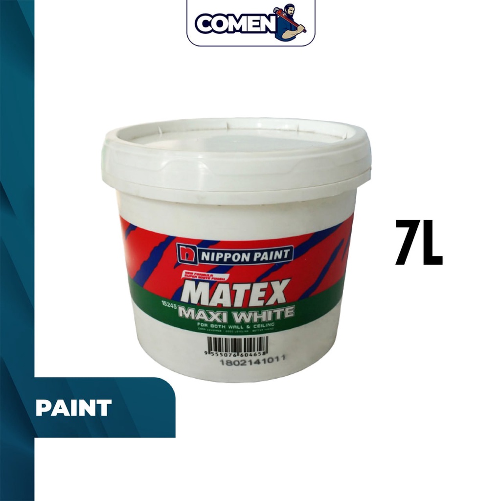 NIPPON PAINT Matex Maxi White 15245 7 Liter Interior Wall Ceiling Matt ...