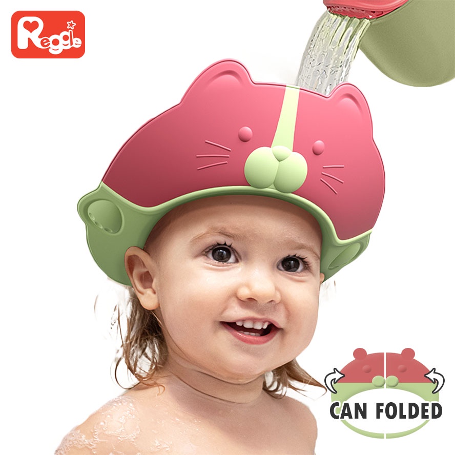 Baby shower cap Kids bathing cap Soft rubber material Adjustable Foldable Shopee Malaysia