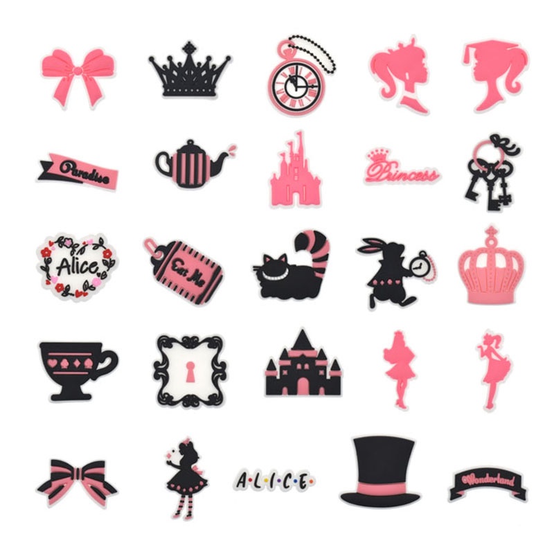 Cartoon Castle Princess Jibbitz Original Shoe Charms Cat Barbie Jibitz