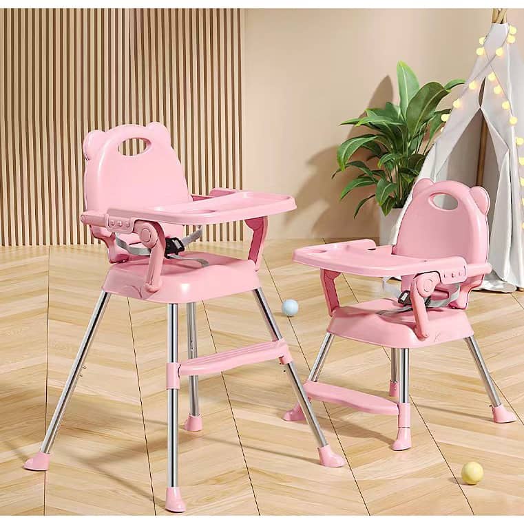 Baby Toddler Adjustable Height High Chair and Removable Table Booster