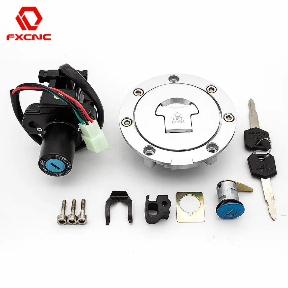 Motorcycle Ignition Switch Gas Cap Fuel Tank Cover Seat Lock Key Set