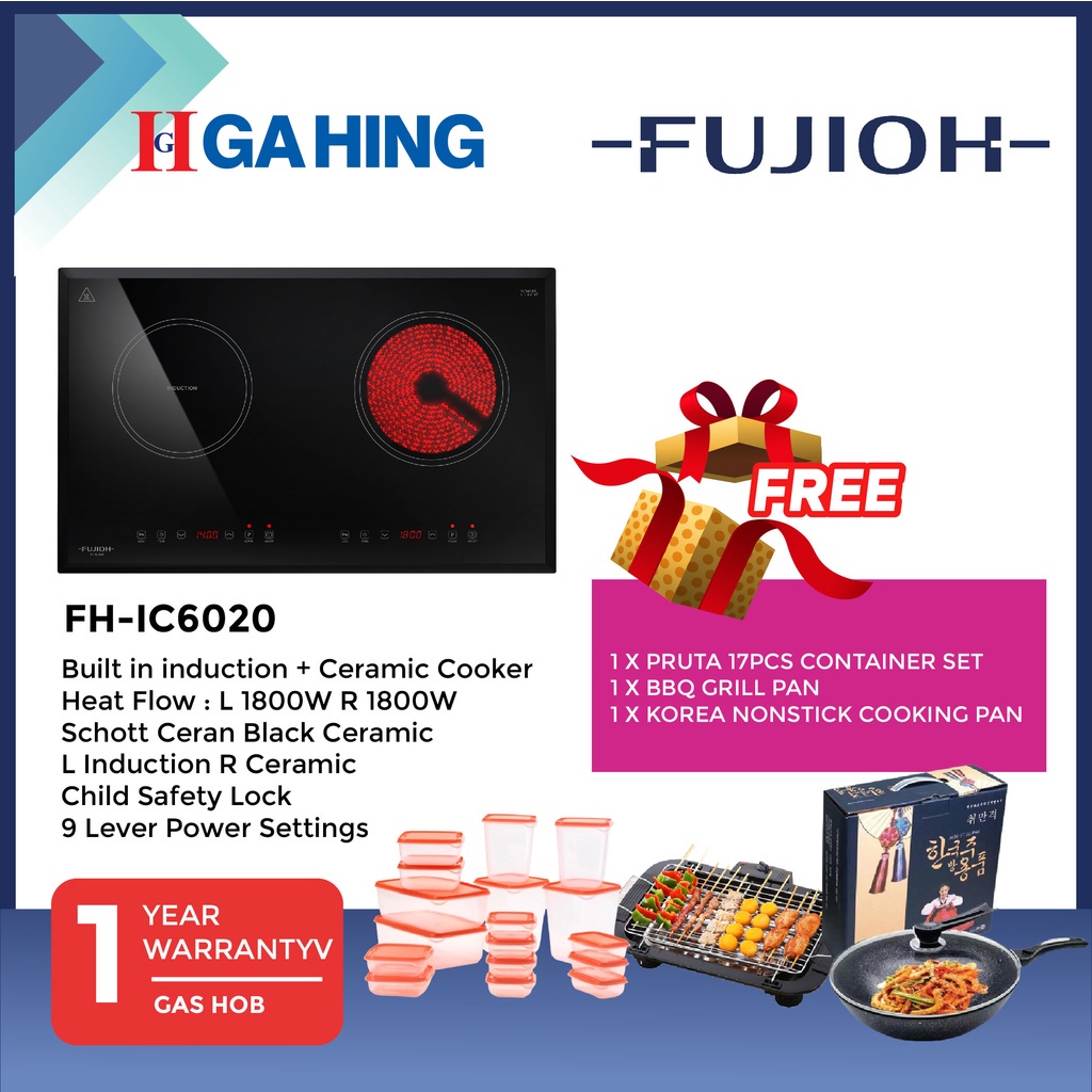 Fujioh FH IC6020 Combination Hob Induction Hob Ceramic Hob Built In   Sg 11134201 23020 Wac5n4s242nv27