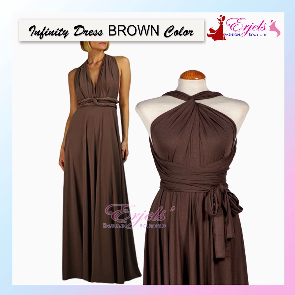 BROWN Infinity Dress Floorlength with tube Cotton Spandex Shopee