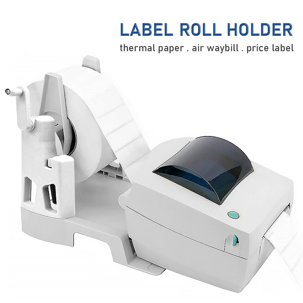 2 IN 1 Thermal Paper Printer Label Roll Holder Fanfold Stack Sticker