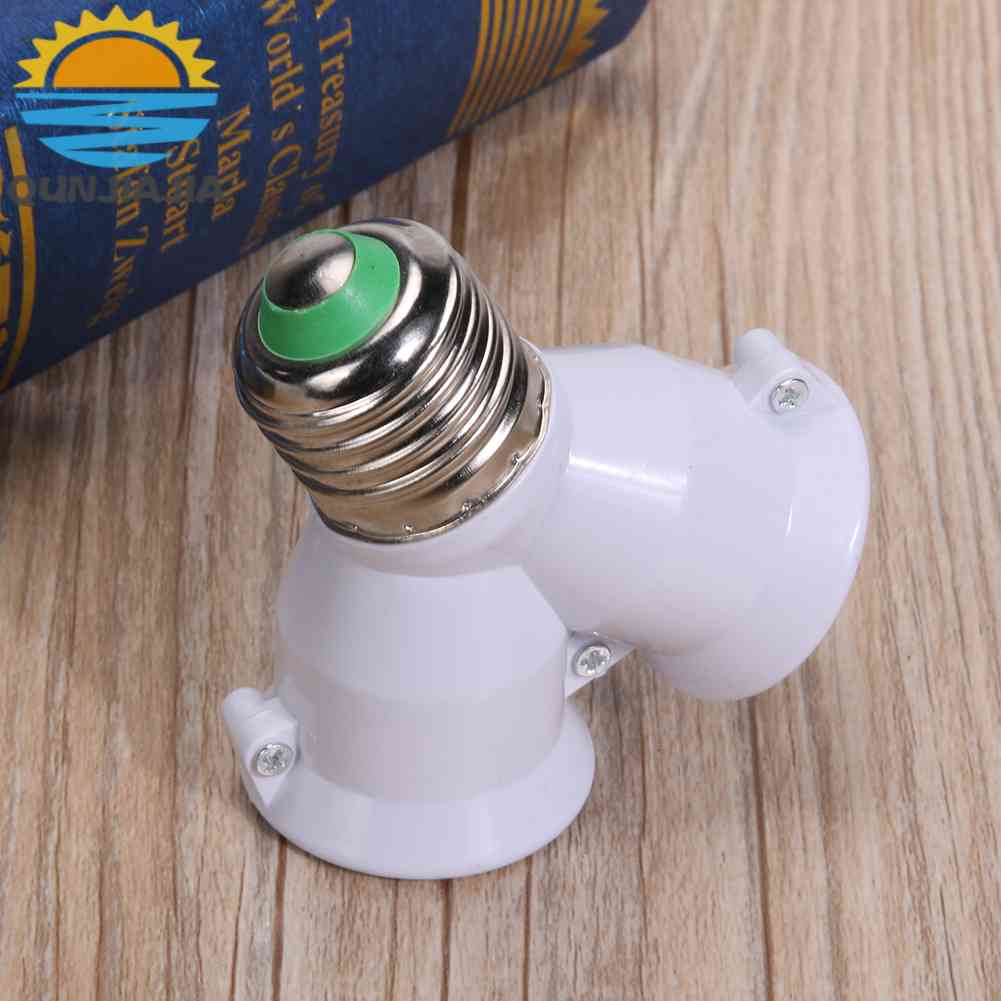 2 in 1 E27 Lamp Socket Splitter Adapter Light Bulb Base Stand Holder