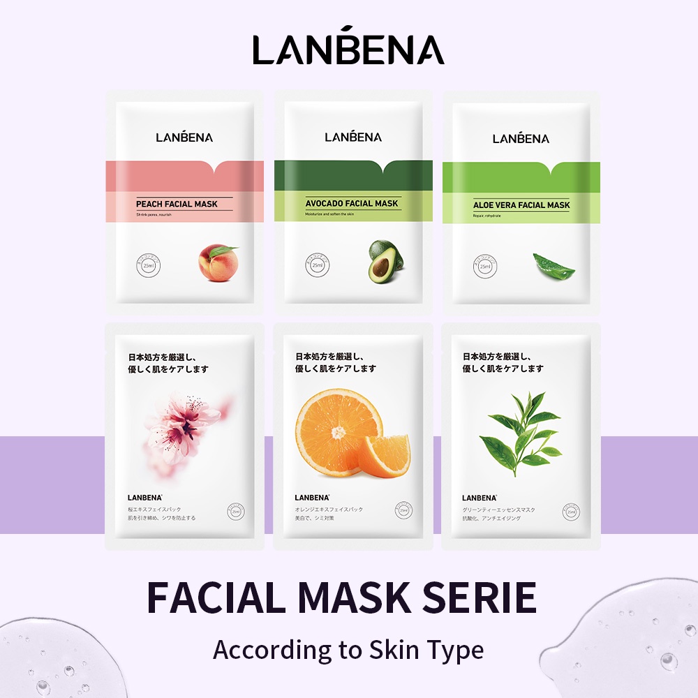 🔥Clearance🔥LANBENA Face Mask Fruit Facial Mask Whitening Moisturizing Water Sheet Mask 25ml
