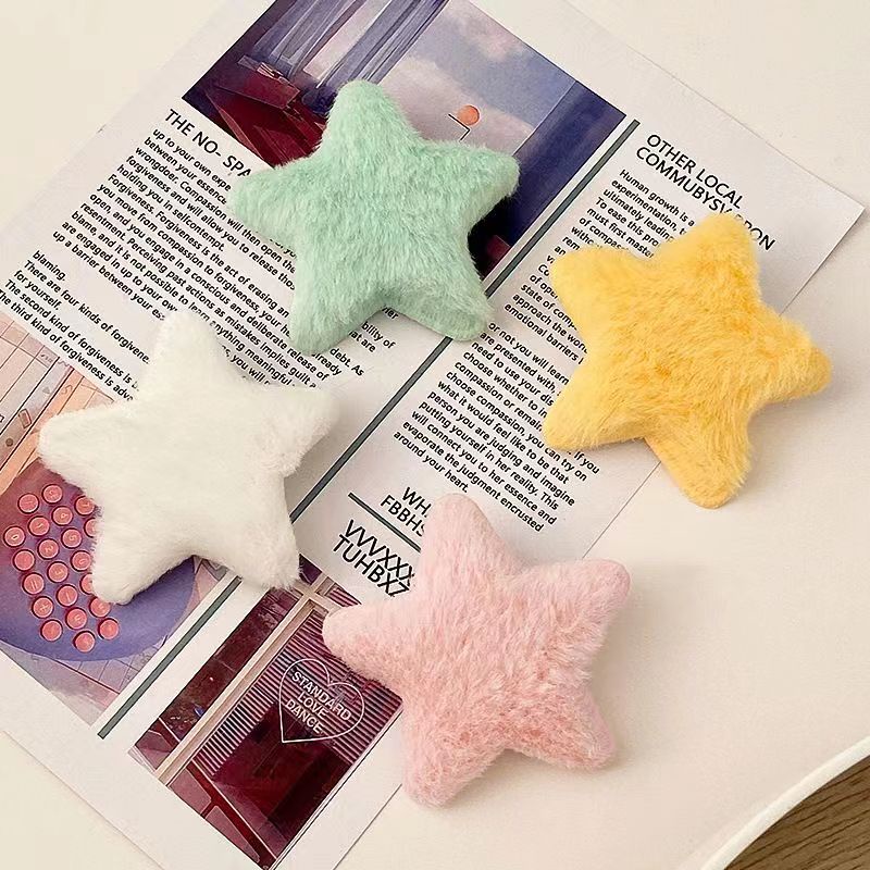 Plush Star Hair Clip Cute Children's Bangs Clip Korean Fashion Hair