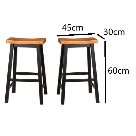 24" 60CM HEIGHT Saddle Bar Counter Stool Chaircherry BLACK 1pc Shopee Malaysia