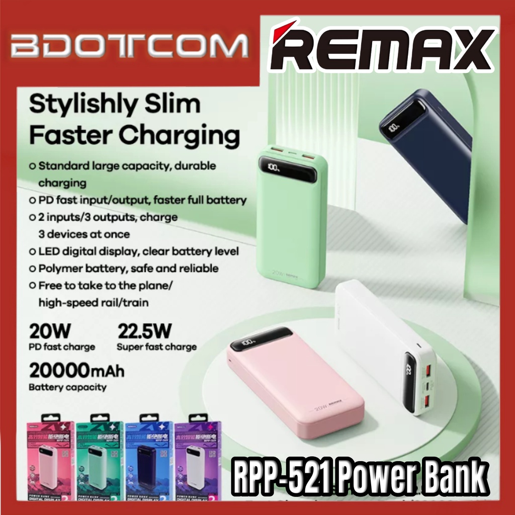 Remax RPP-521 Bole Series 20W+22.5W PD+QC 20000mAh Fast Charge Power ...