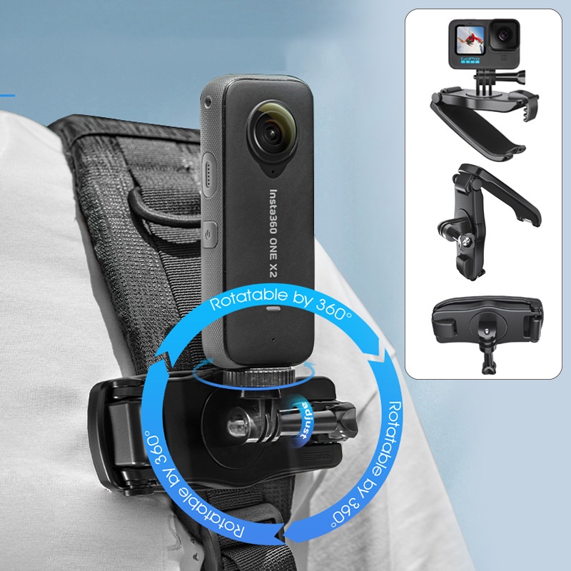 360 Degree Backpack Clip Buckle For Gopro Hero 12 11 10 9/Dji Action 4