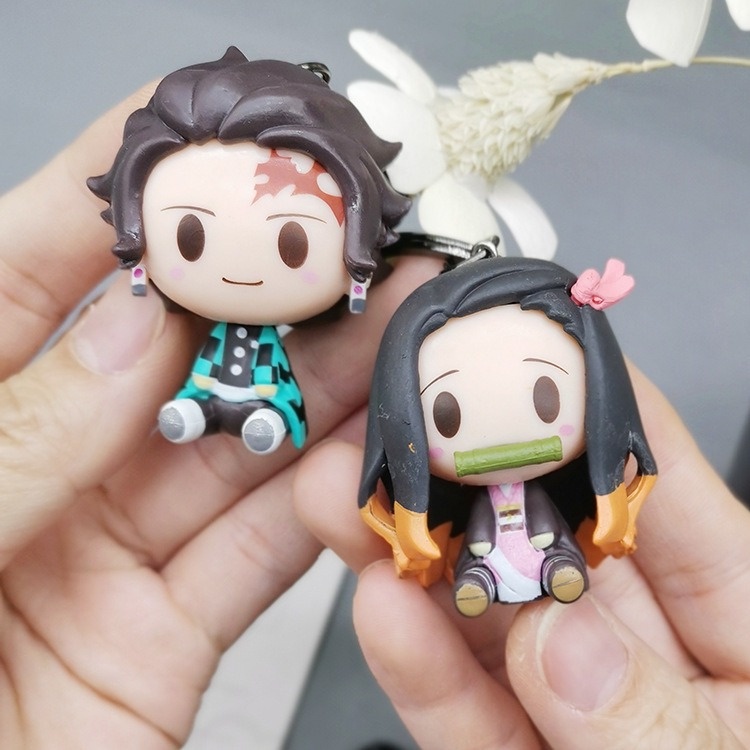 Demon Slayer Mini Keychain Nezuko Tanjiro Zenitsu Inosuke Kimetsu No ...