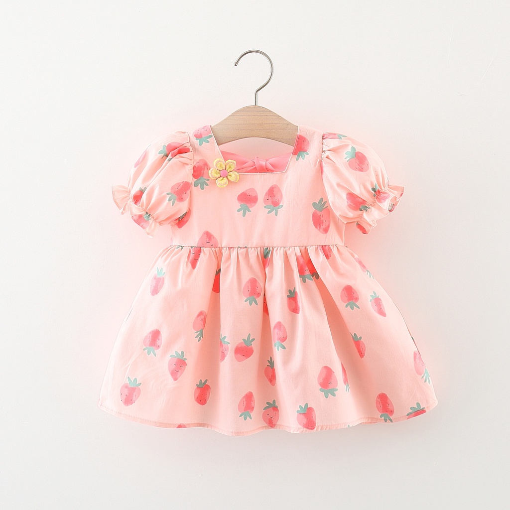 Summer New Sweet Strawberry Baby Girl Dress Fashion Korean Style ...