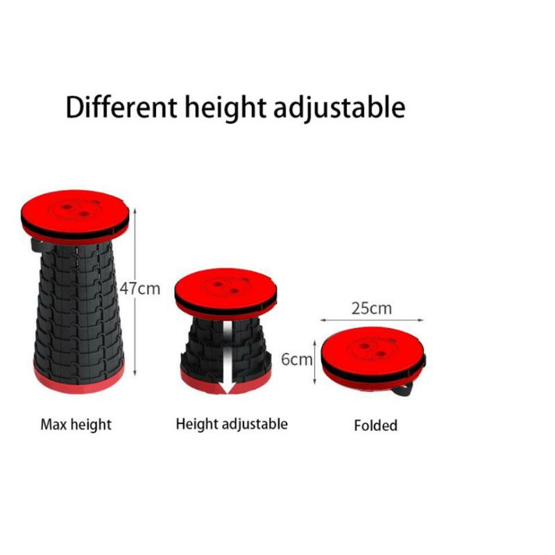 Outdoor Retractable Folding Adjustable Stool Telescopic Chair ...