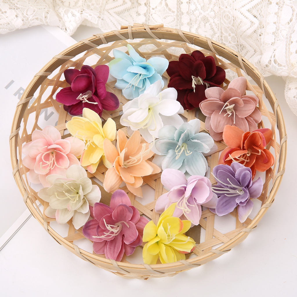 10PCs 4cm Orchid Artificial Rose Heads Flower Flowers Home Wedding ...