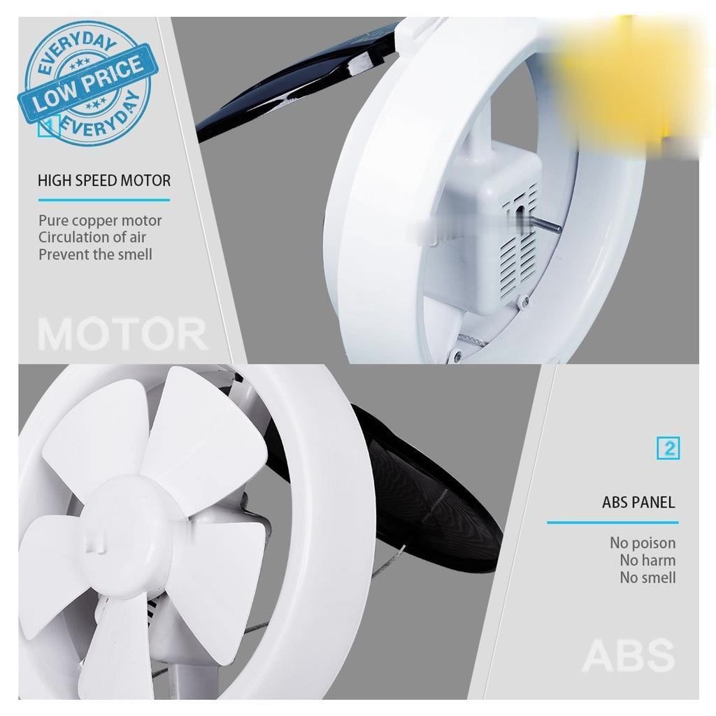 Glass Mounted Exhaust Ventilating Fan 6" 8" Wall Mounted Propeller