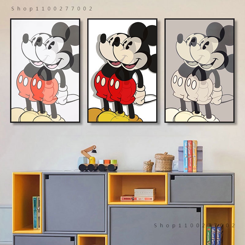 Mickey Mouse Canvas Paintings Kartun Disney Art Mickey Reflection ...