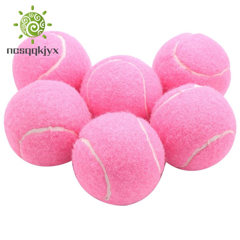 6Pcs Pack Pink Tennis Balls WearResistant Elastic Training Balls 66mm