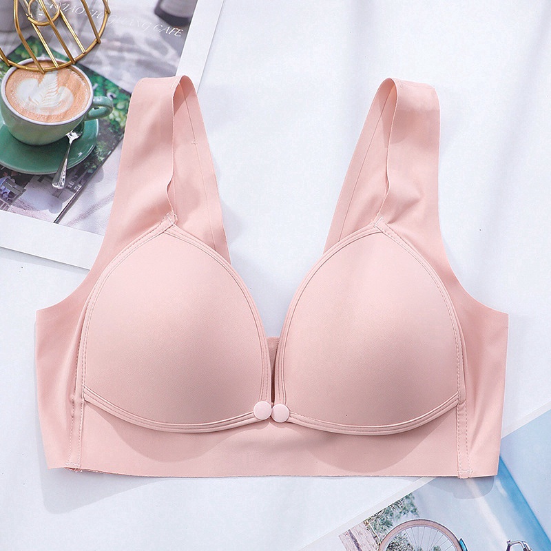 NEW Thai latex underwear women's small chest gathered without steel ring  vest back bra comfortable seamless underwear thin