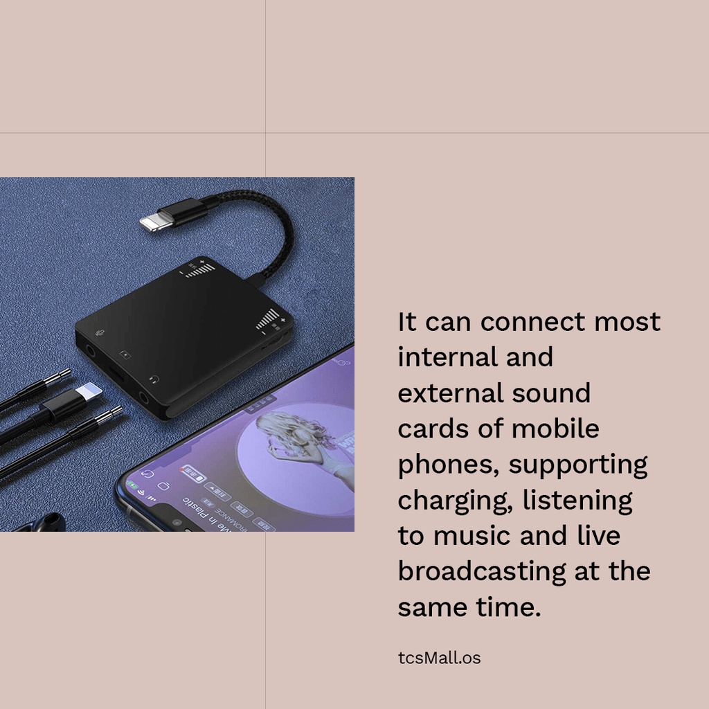 Upgraded Type-C Epal Live Helper Sound Card X9 Converter Adapter 3.5mm ...