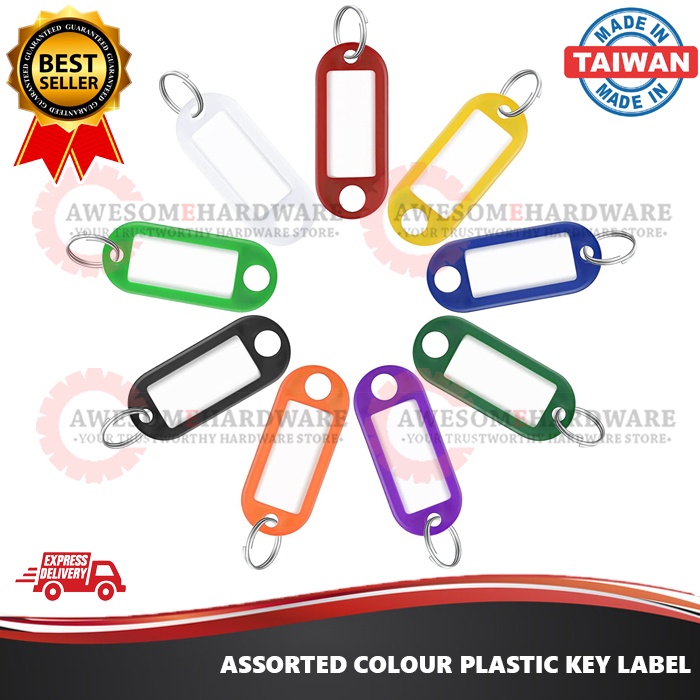 (MADE IN TAIWAN) 5PCS ASSORTED COLOUR PLASTIC KEY LABEL | Shopee Malaysia