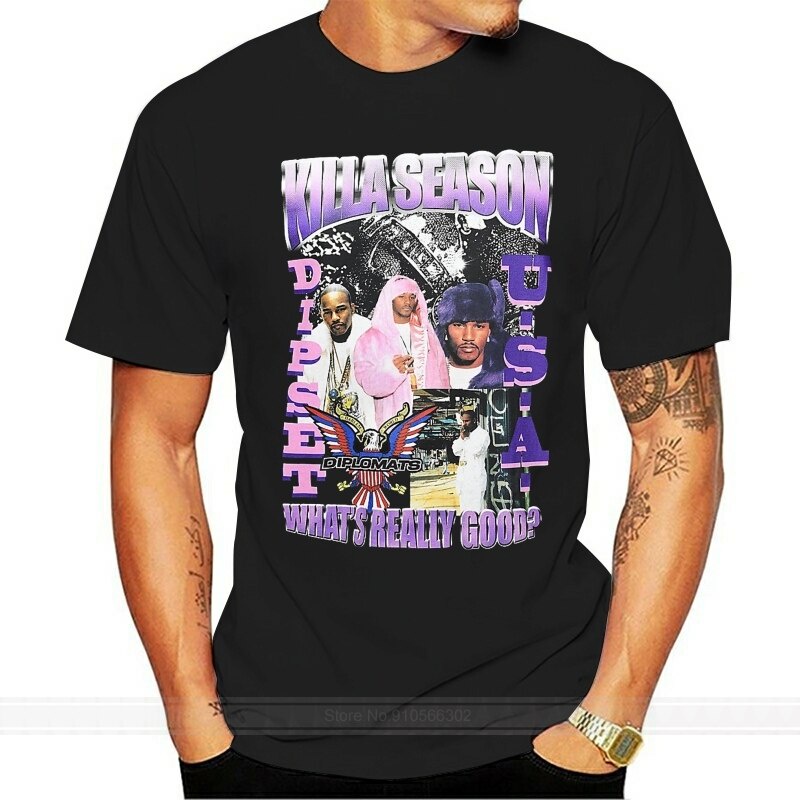 Top Tees Cam'Ron Camron Pink Fur Dipset Killah Season Short Sleeve