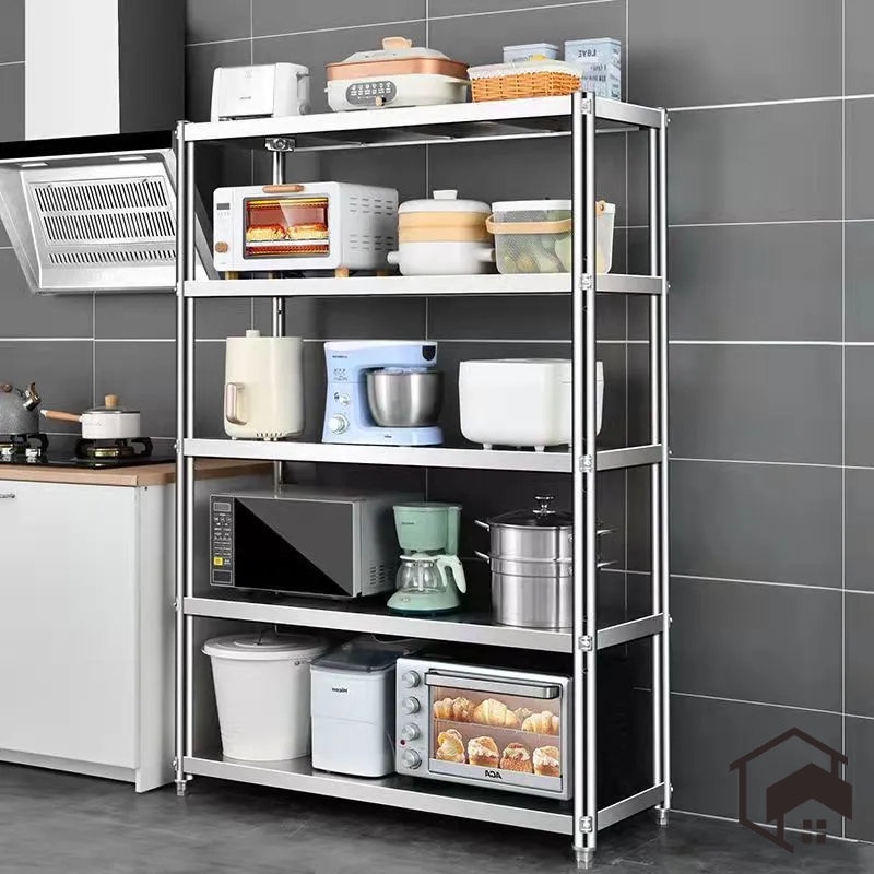 Stainless Steel Adjustable Kitchen Storage Rack Storehouse Microwave ...