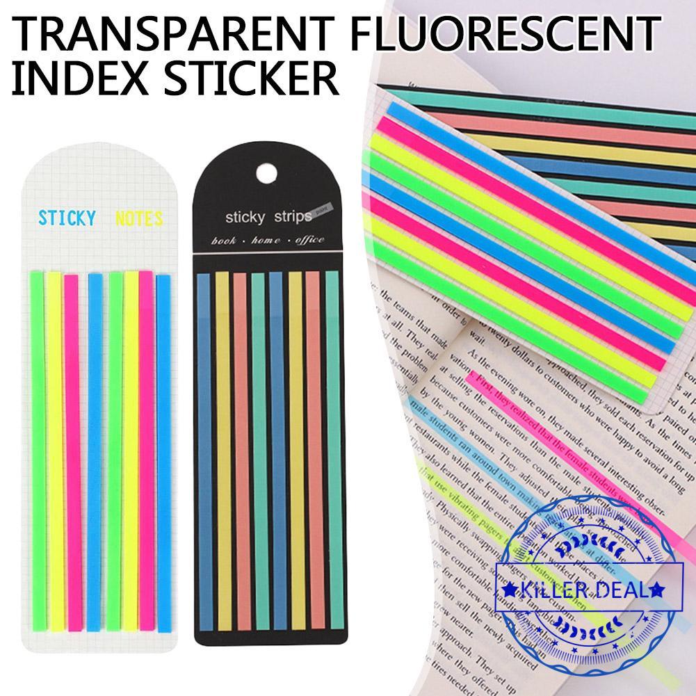 160 Sheets/Set Transparent Fluorescent Index Sticker Waterproof ...