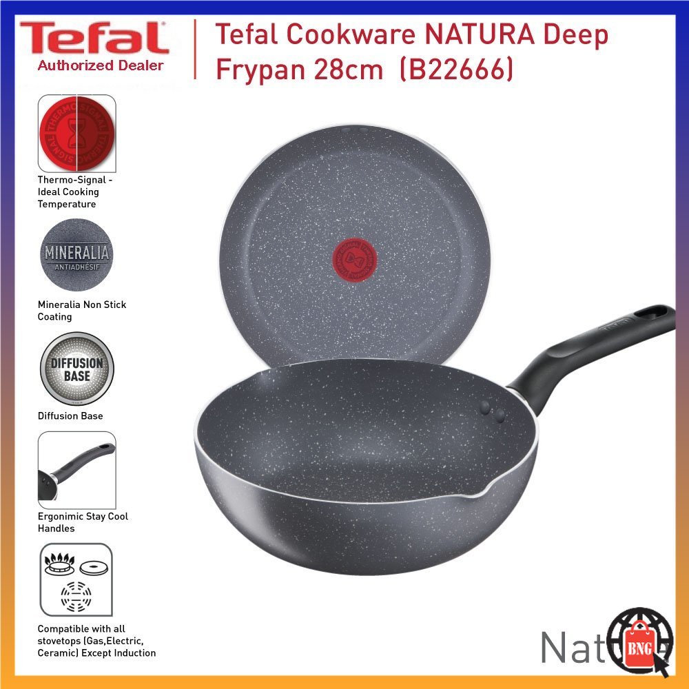 TEFAL Non Stick Natura Deep Frypan 28cm / Cook Fry Frying Nonstick Pan