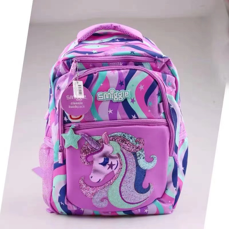 Smiggle Unicorn pink color backpack schoolbag for Primary Children