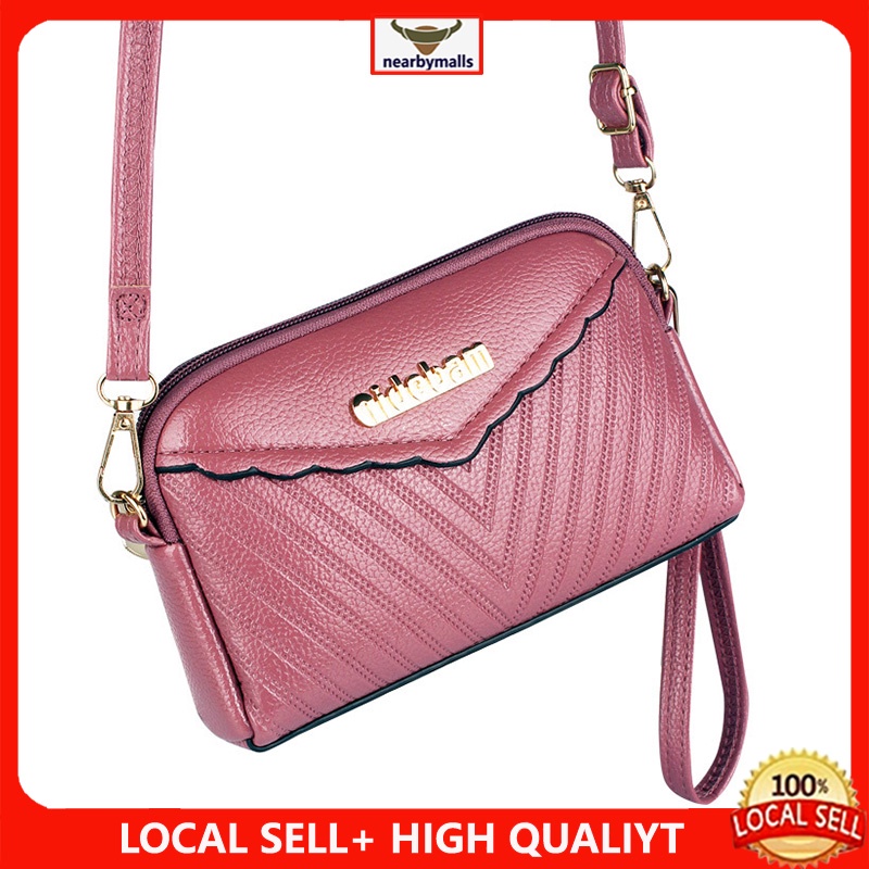 MALAY READY STOCK Multiple Compartments Printing Clutch Bag Small Sling Bag Women Shoulder Bag