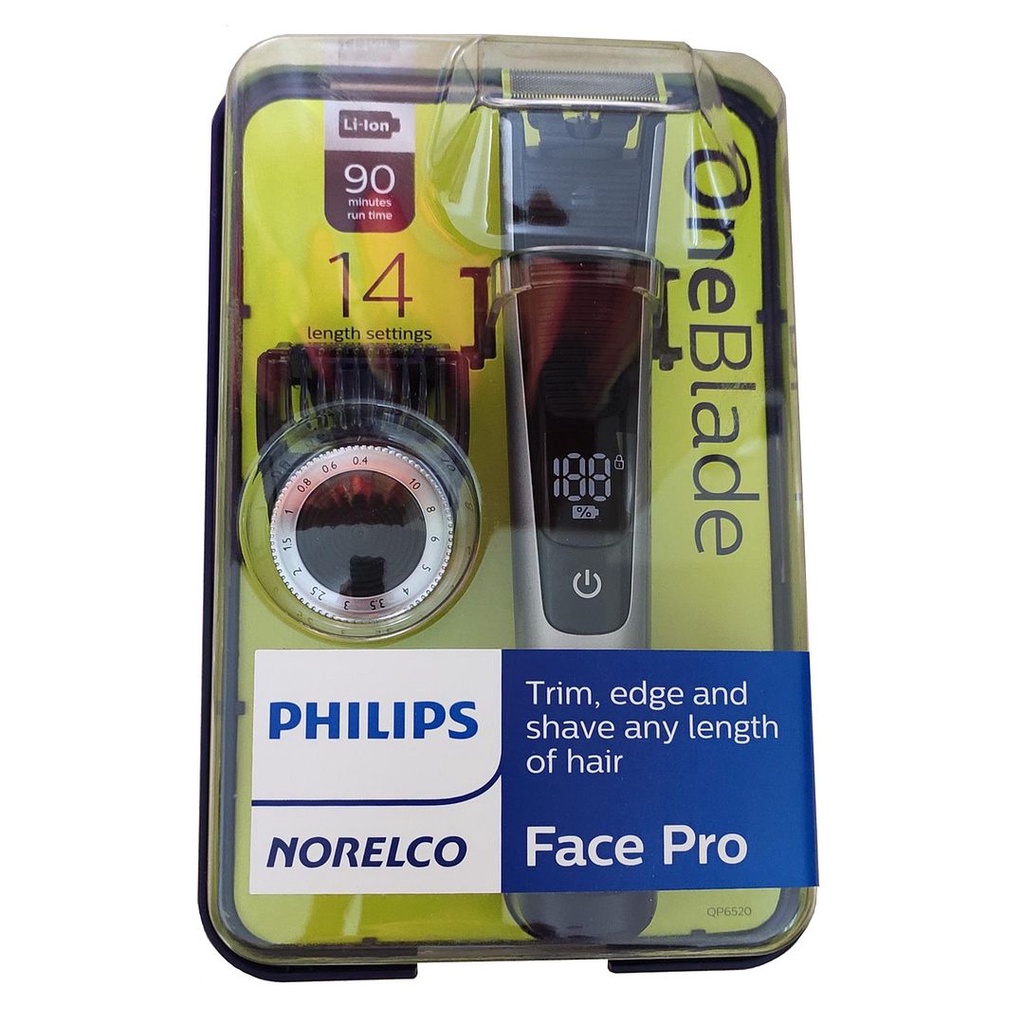 Philips Norelco QP6520/70 OneBlade Pro Face Trimmer & Shaver (US Plug ...