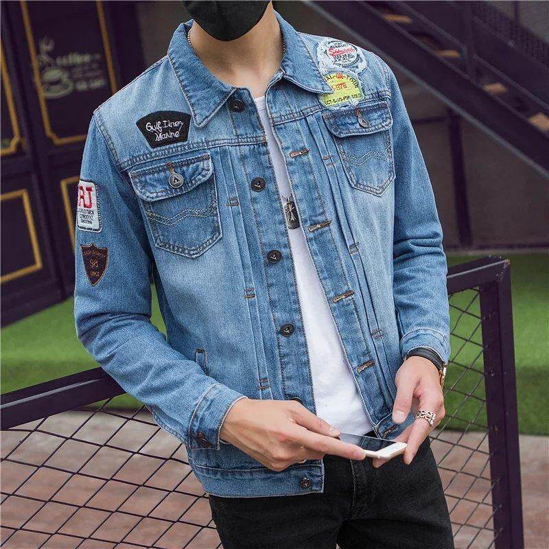 Malaysia Stock Simts Men Fashion Retro Slim Denim Jacket Jeans Coat ...