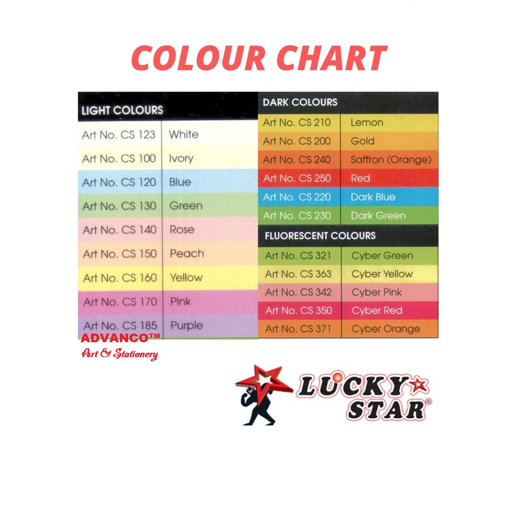 LUCKY STAR COLOUR PAPER 80GSM 450'S A4 SIZE Shopee Malaysia