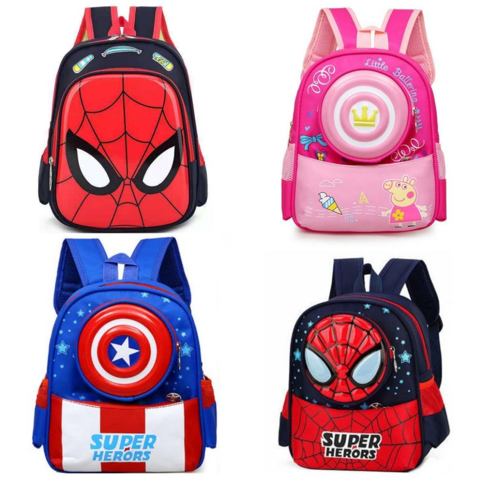 Backpack For Boys, Girls, Super Backpacks, SpiderMan, caption, peppa