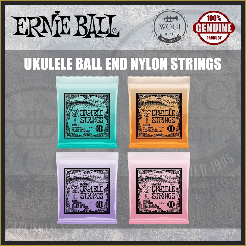 Ernie Ball Tenor / Concert Ukulele Ball End Nylon Strings (Black