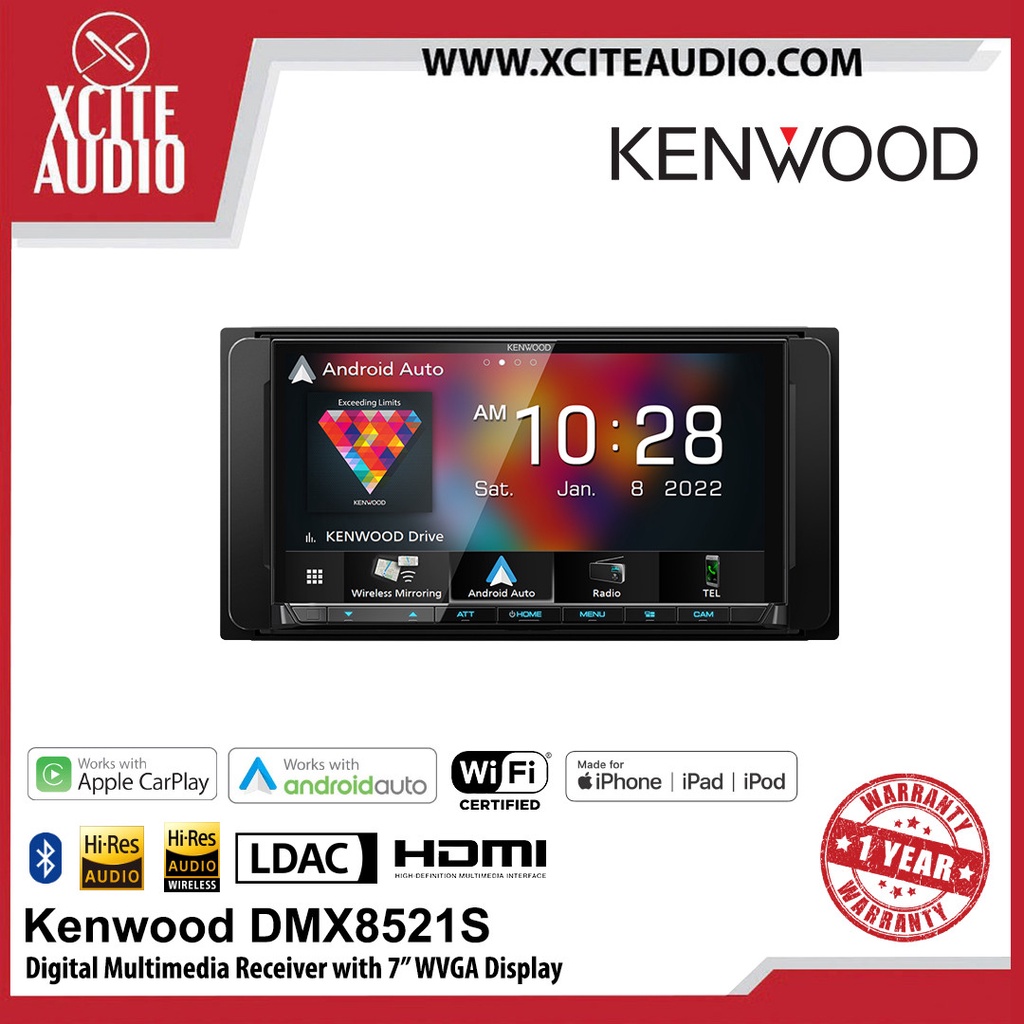 Kenwood DMX8521S 7.0" Display Digital Media Receiver with Wireless