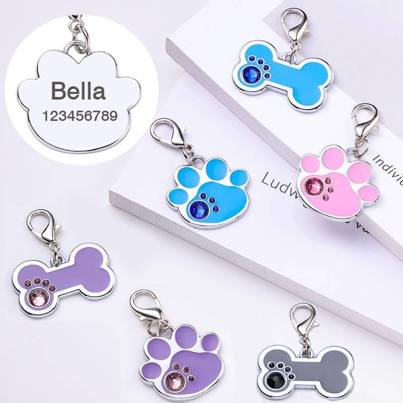Dog ID Tag Pet Name Tag Cat Collar Tag with Name Pet Customized Neck