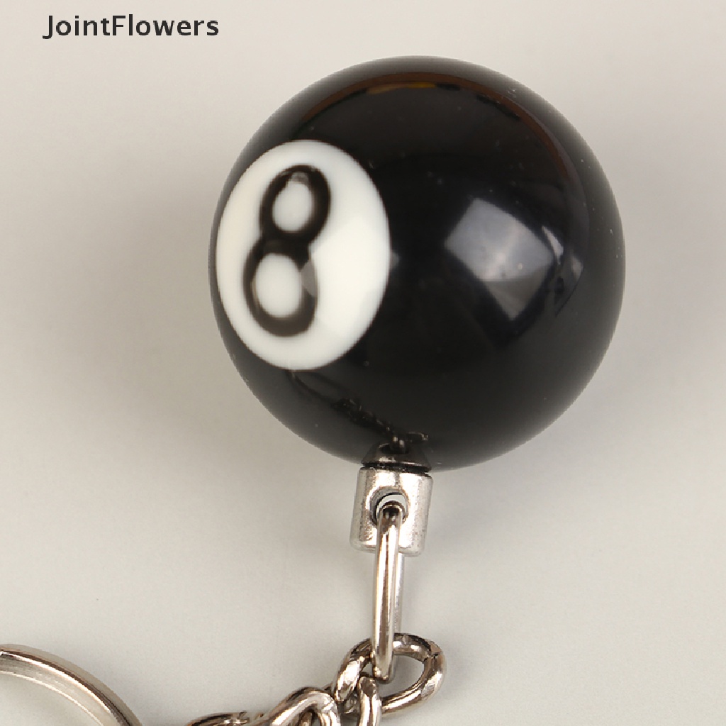 JSMY Creative Billiard Pool Keychain Table Ball Key Ring Lucky Black No