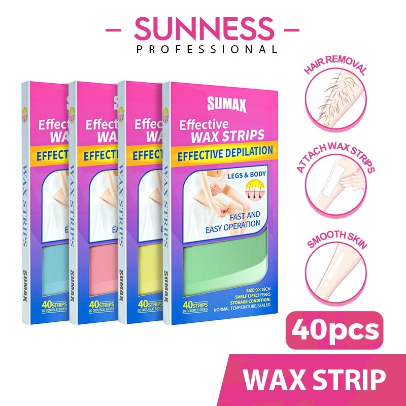 Sumax Wax Strip Hair Removal Wax Strips方便除毛贴 祛毛贴Hair Removal WaxWax ...