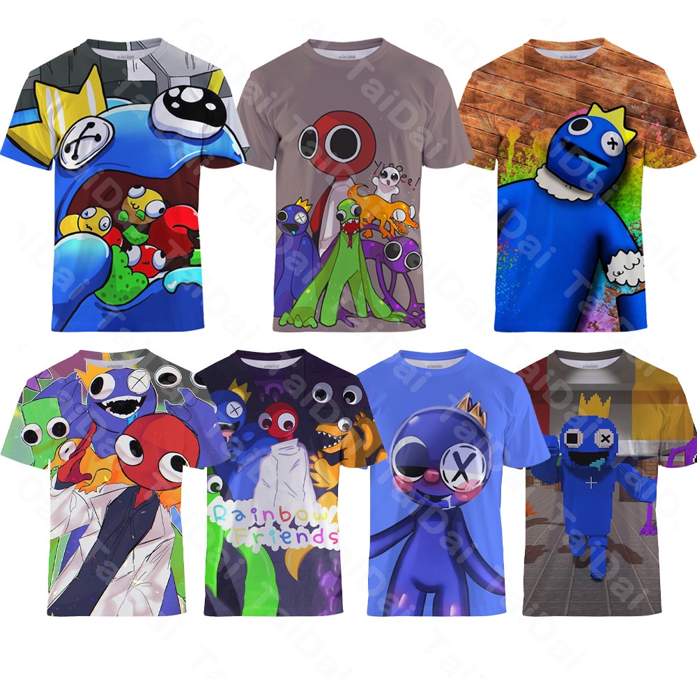 *YAYA*Rainbow Friends Blue Roblox Tshirt for Boy Robloxs Top Game 3D ...