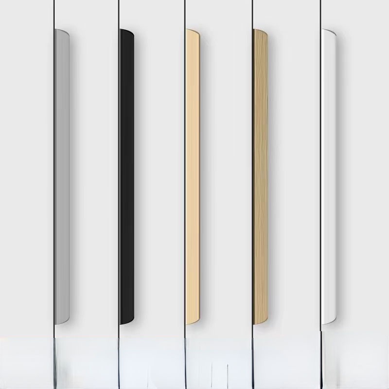 White invisible edge handle non-punching cabinet door wardrobe door ...