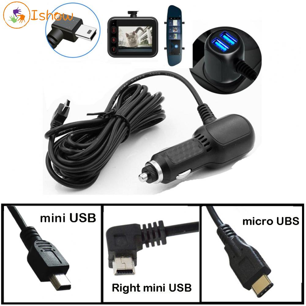 DashCam Car Charger Mini USB Cable 11.5ft Power Cord Supply For DVR