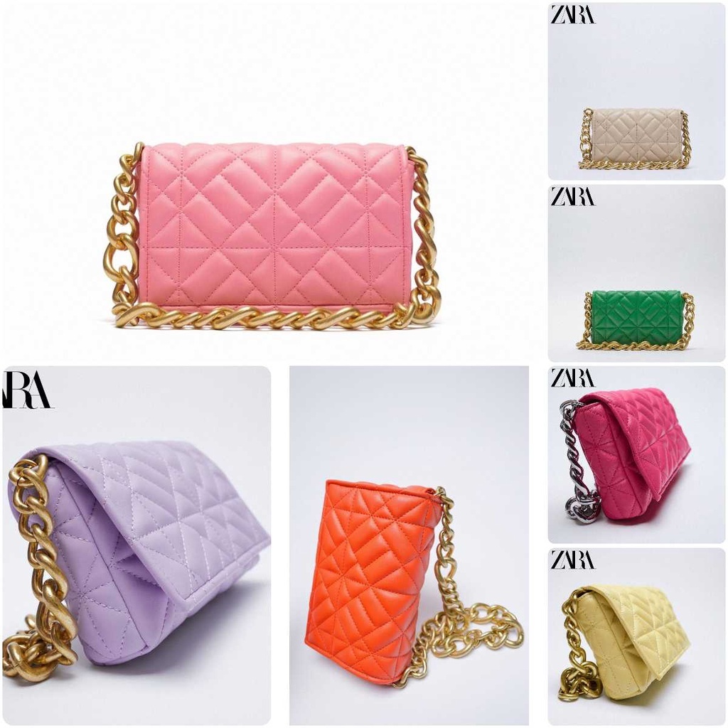 Zara Handbag Underarm Bag New Female Bag Green Allmatch Chain Bag
