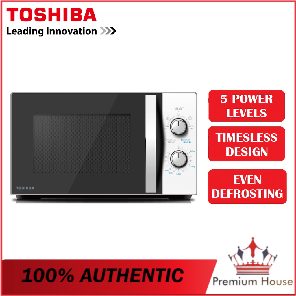 Toshiba Microwave Oven (20L/700W) 5 Power Levels Solo Microwave MWP